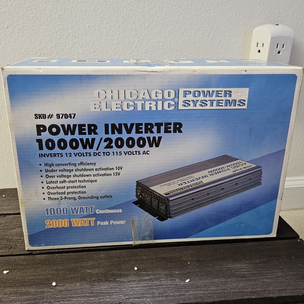 Chicago Electric 1500W/3000W Power Inverter - Model 93280 - New in Open Box
